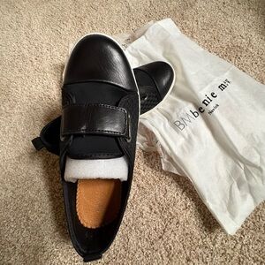 NEW bernie mev. Black Slip-On Loafer with Velcro Strap, size 39